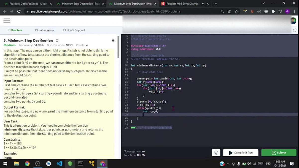 'Video thumbnail for Geekforgeeks dsa Practice solution | Computer engineer life | Life of a common engineer #nilesh'